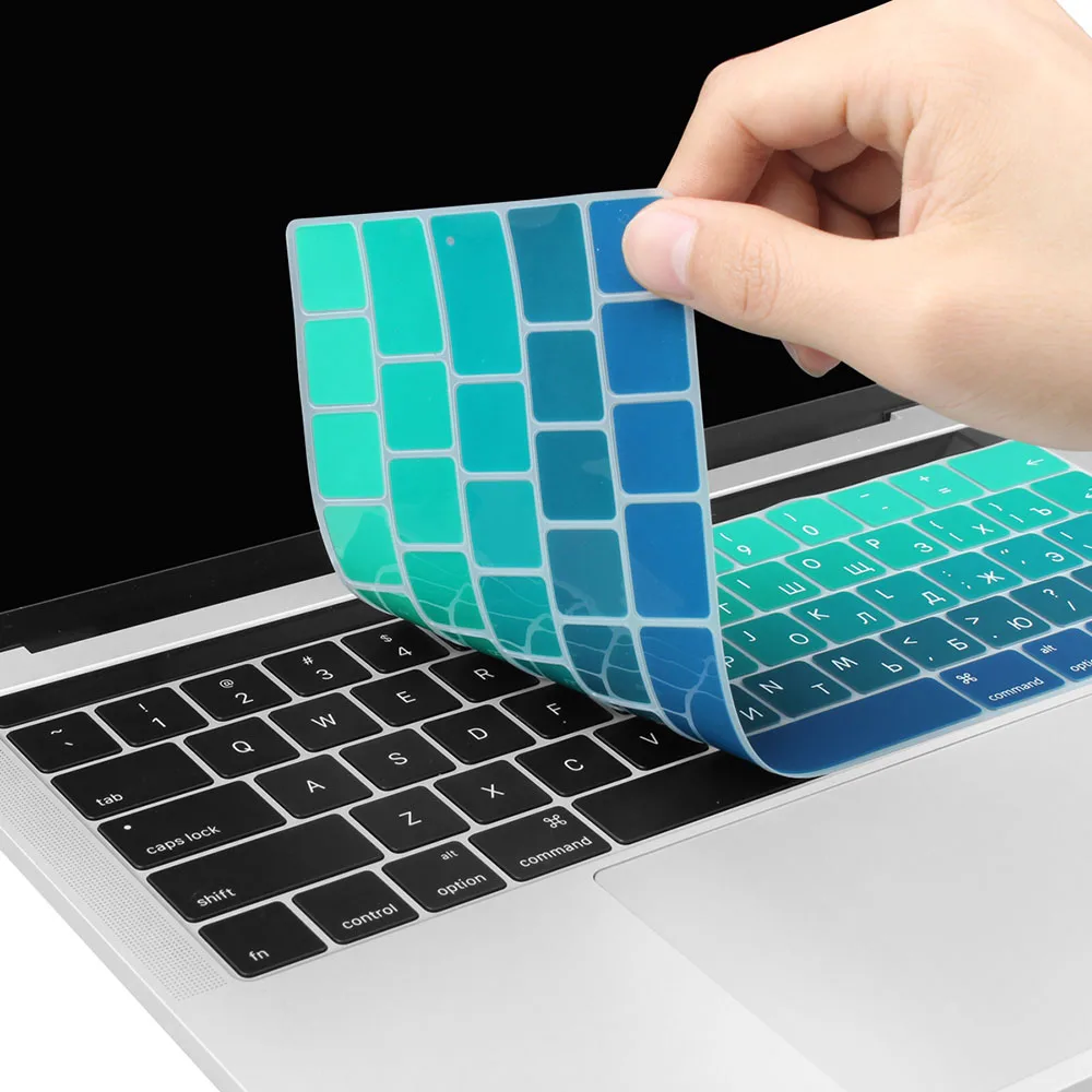 Мягкий силиконовый чехол для клавиатуры с градиентом Macbook 2016 2017 2018 Pro 13 15 дюймов