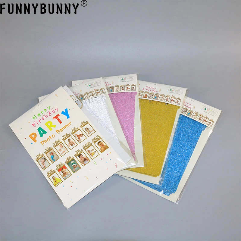 FUNNYBUNNY 12 месяцы фоторамка баннер для первого дня рождения украшения ребенка
