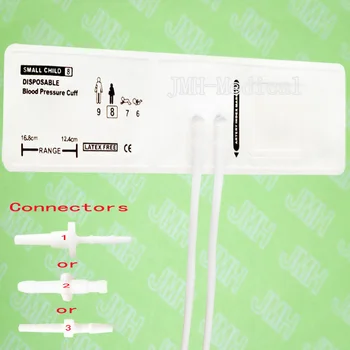 

Disposable Small Child #8 dual tube NIBP cuff of Non-wovens,suitable 12.4-16.8cm arm cricumference,without gasbag.