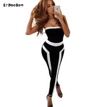 Новое поступление женские черные и белые без бретелек шеи бинты Комбинезоны для малышек и комбинезон без рукавов dr864