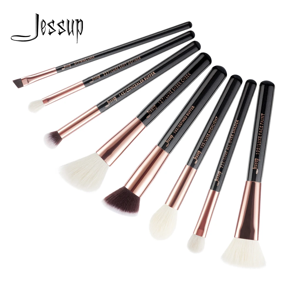 Buy Jessup Brushes 8pcs Rose Gold/Black Pro Makeup