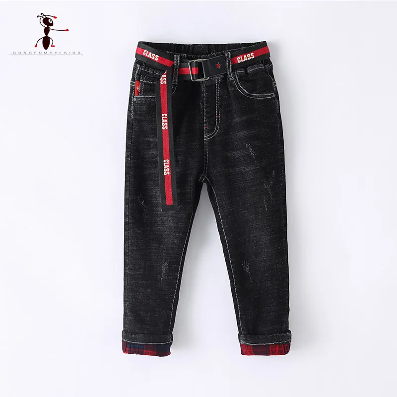 

Kung Fu Ant Boys Jeans Black Blue Denim Pocket Light Washed Kids Pants 3T-8T Size Children Trousers Home School 8606