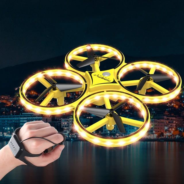 $33.3  2019 Pneumatic Smart Watch Remote Control Toy Operate Aircraft Drone Remote Control Gravity Sense A