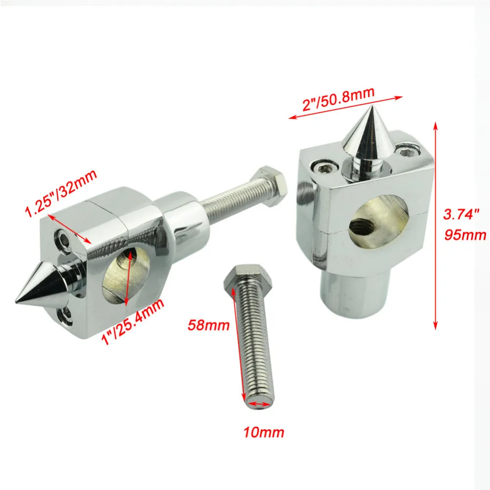25 мм 1 дюймов мотоцикл руль бар стояк кронштейн зажим Болт заготовка хром для Harley/Honda/Yamaha/Kawasaki/Suzuki