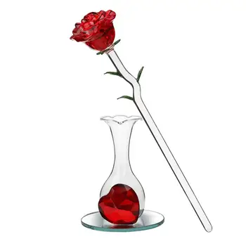 

ROSENICE Red Rose in Glass Vase Gift Boxed Crystal Rose That Will Last Forever
