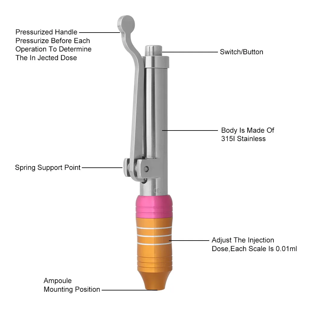 0,3 мл регулируемая ручка с гиалуроновой кислотой высокого давления для защиты от морщин/подъема губ инъекции гиалурона пистолет распылитель гиалурон ручка