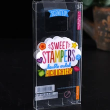 Заказная Прозрачная Пластиковая Складная упаковка для упаковки ручек, полноцветная прозрачная пластиковая подарочная коробка напечатана- PX20318