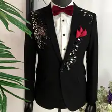 Черные мужские костюмы с бриллиантами, дизайнерские мужские костюмы для сцены, костюмы для певцов, Мужской Блейзер, Одежда для танцев, куртка, звездный стиль