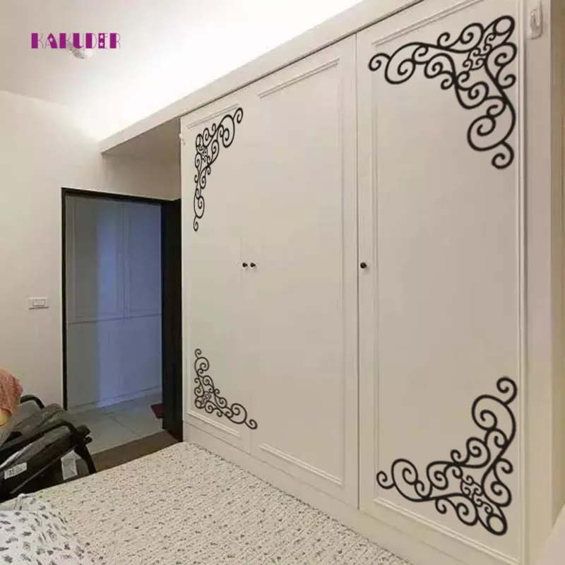 Kakuder 4 قطع diy الأسود السخية الفن ملصق النافذة حمام مرآة إزالة ورقة 1 قطعة