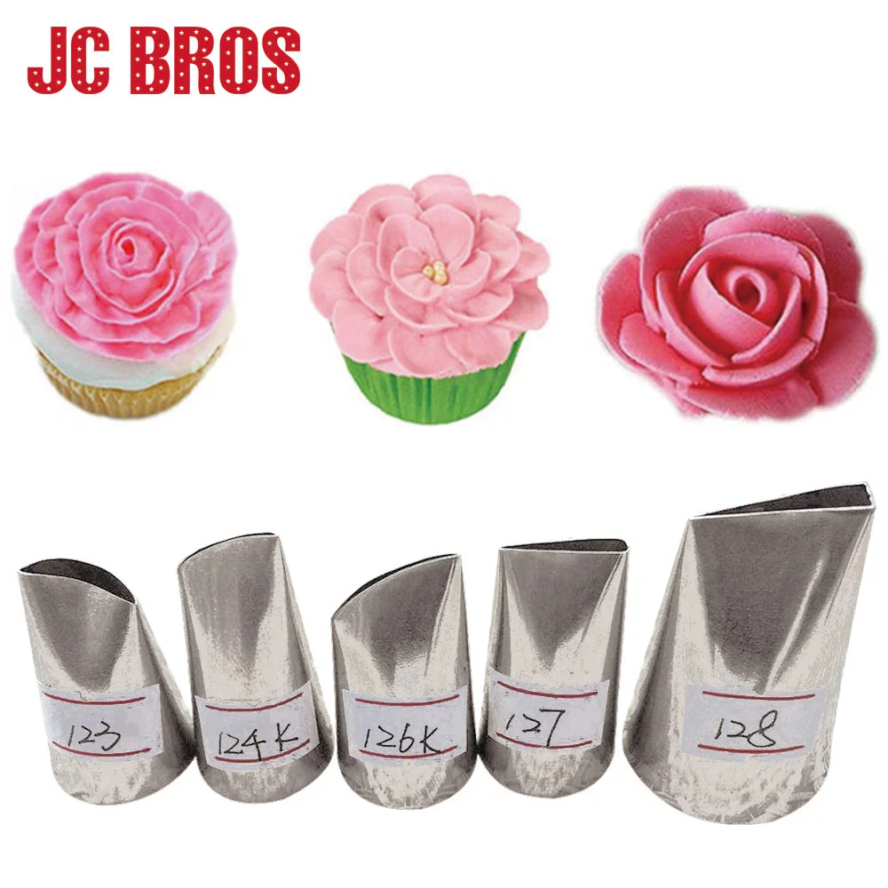 Buy 5Pcs/set Rose Petal Piping Tips Stainless Steel