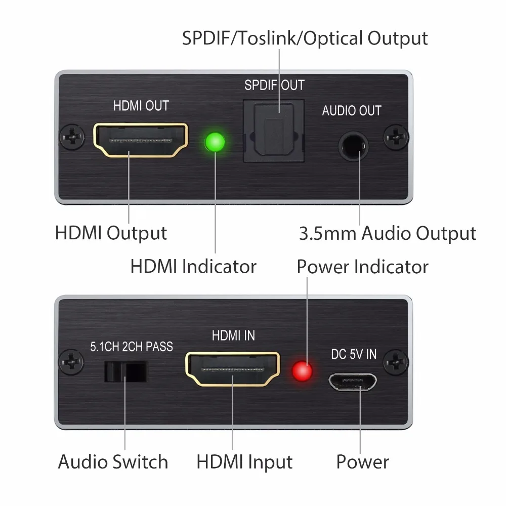 4K x 2K 3D HDMI аудио экстрактор конвертер HDMI в оптический TOSLINK SPDIF+ HDMI с 3,5 мм стерео аудио сплиттер адаптер