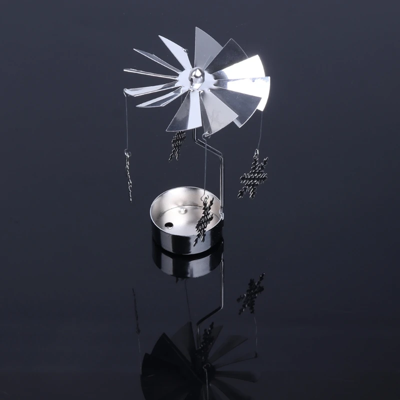 Вращающийся светильник для чая, металлический светильник для свечей, держатель для чая, карусель, домашний декор, подарок W15