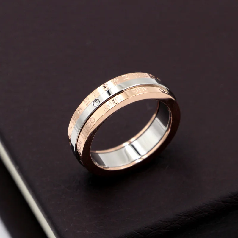 Кольцо женское из нержавеющей стали розовое золото|fashion rings women|ring womenrotating ring |