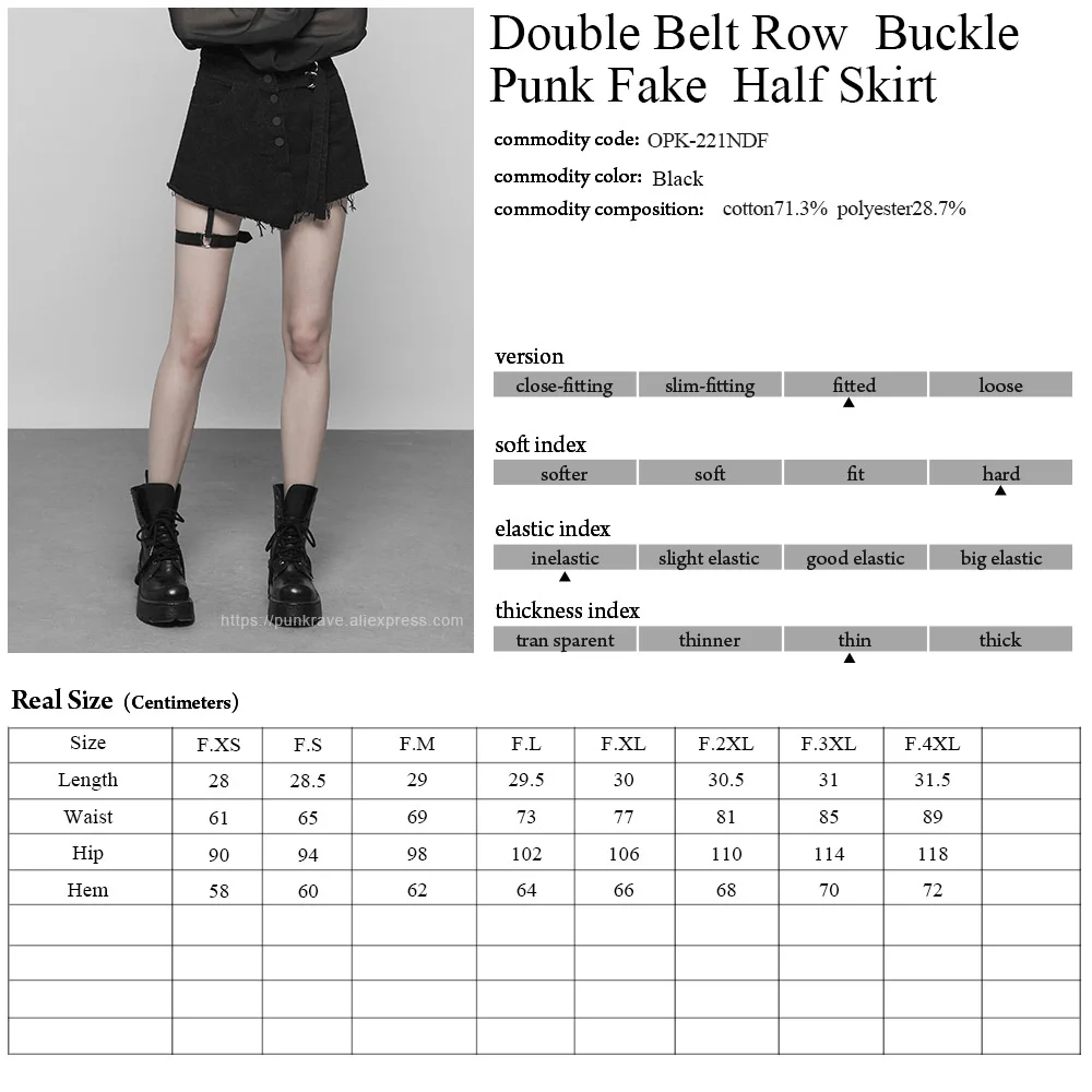 Панк рейв готический для женщин Мода повседневное черный юбки для двойной ремень ряд пряжки Поддельные Половина пикантные