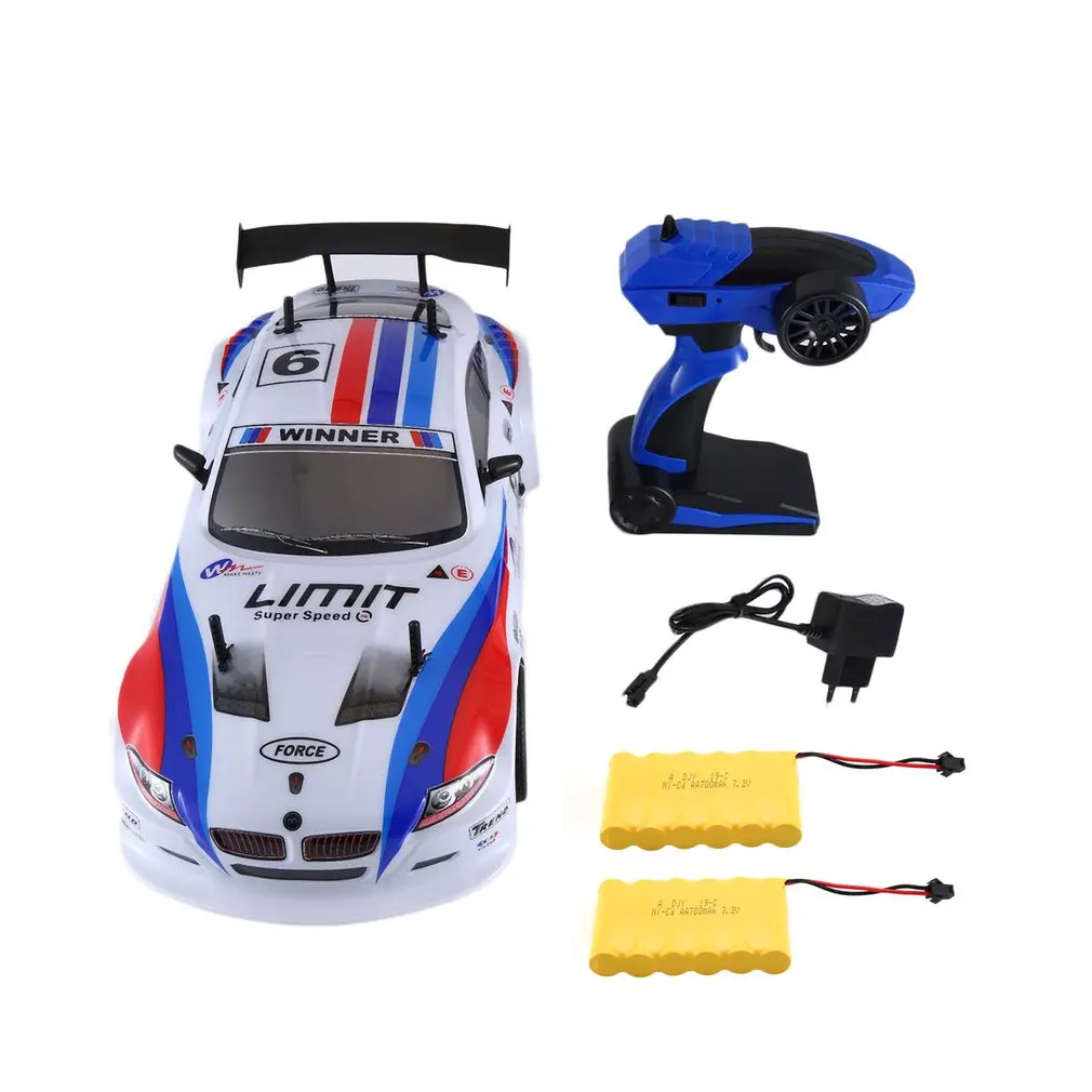 

1/10 1400mAh 2.4G Racing Car 1:10 RC Model Car 25KM/h Flat Sports Drift Vehicle Toys 2 Batteries EU Plug For Children