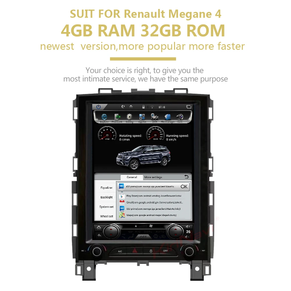 Discount KiriNavi Telsa Style Vertical Screen 10.4‘’ 2 din android 7.1  automotivo head unit For Renaul KOLEOS / Megane 4 2016+ car radio 1