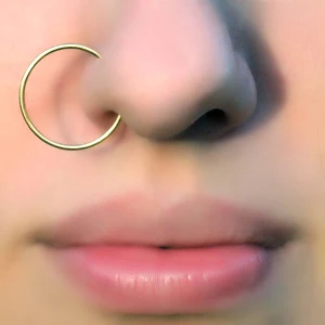 15MM Big Nose Ring Handmade Piercing Jewelry Gold Filled 925 Silver Vintage Ring Septum Hoop Grillz Fake Punk Jewelry