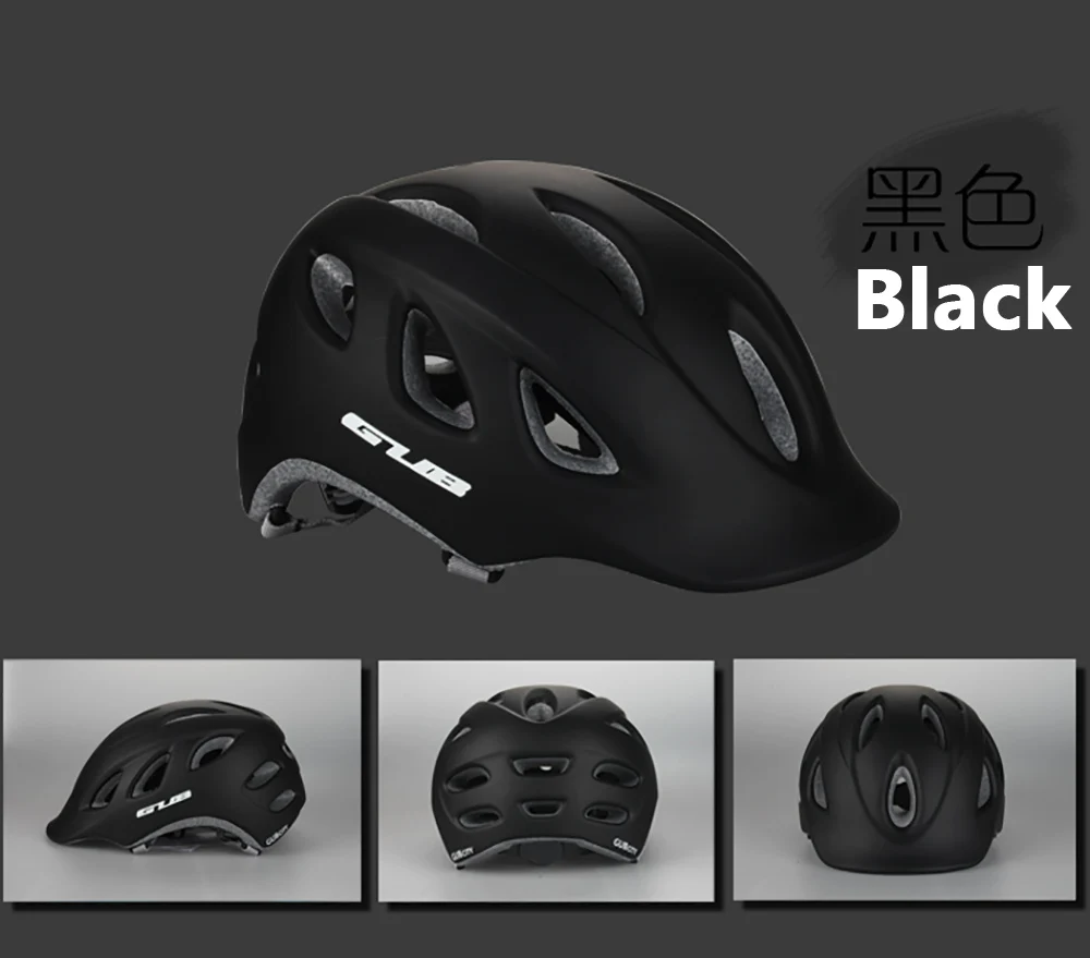 GUB CITY Сверхлегкий интегрированный литой велосипедный шлем MTB дорожный велосипед Casco Ciclismo безопасная Кепка 18 вентиляционных отверстий 57-60 см велосипедный шлем - Цвет: Черный
