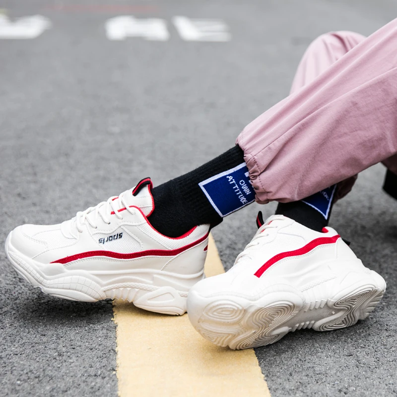 Breathable Mesh Women's Running Shoes Platform Chunky Sneakers Women Lace Up White black Shoes Sapatos Feminino Mujer Footwear Breathable Mesh Women's Running Shoes Platform Chunky Sneakers Women Lace Up White black Shoes Sapatos Feminino Mujer Footwear