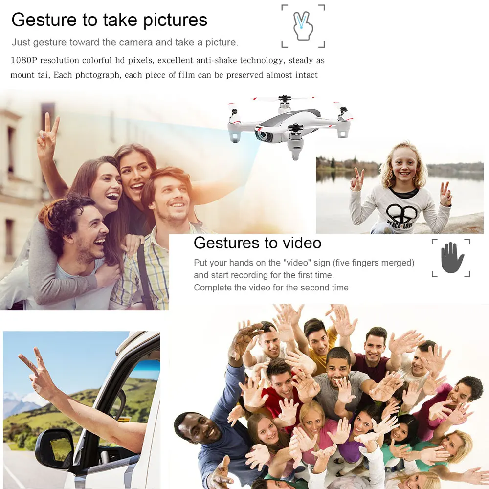  Newest Syma W1 Drone GPS 5G WiFi FPV with 1080P HD Adjustable Camera Following Me Mode Gestures RC 