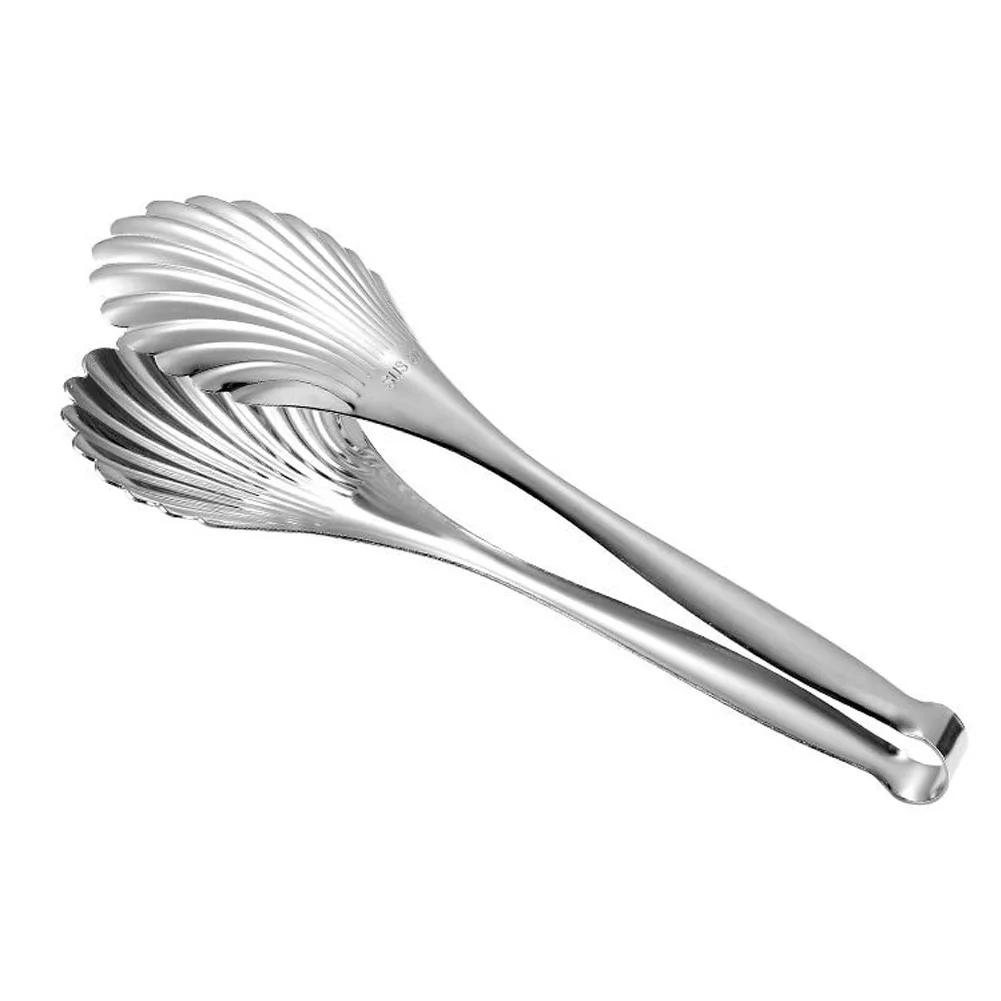 

Food BBQ Heat Resistant Utensil Stainless Steel Salad Kitchen Tongs Serving Handle