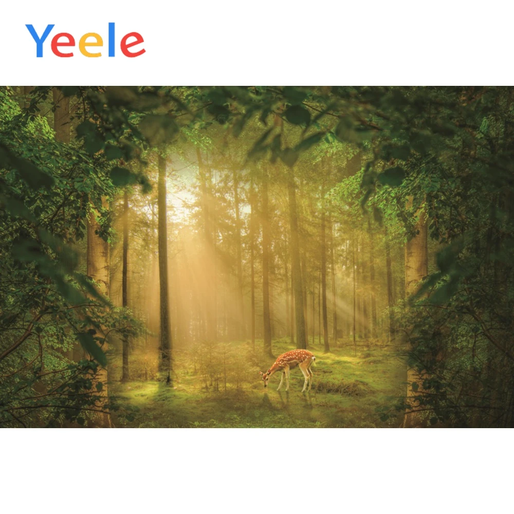 

Yeele Magical Forests Deer Scene Baby Kid Backgrounds Photography Seamless Portrait Photographic Backdrop Props For Photo Studio