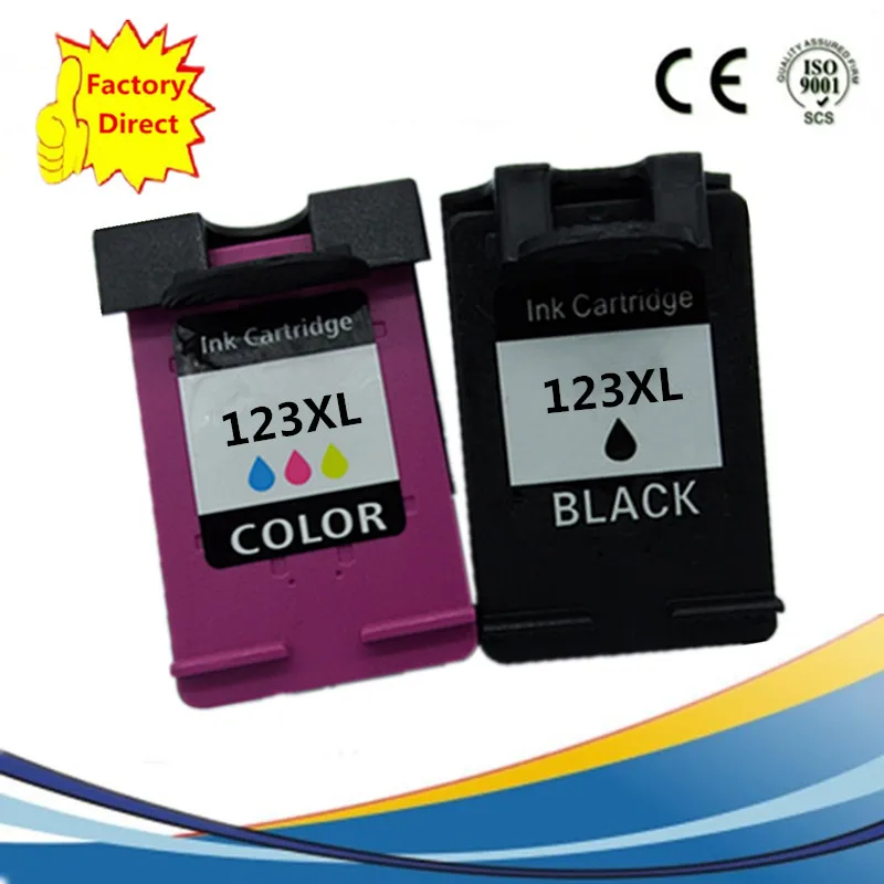 2 Pack Ink Cartridges Remanufactured For HP 123 XL 123XL HP123 HP123XL Deskjet 1110 1111 1112