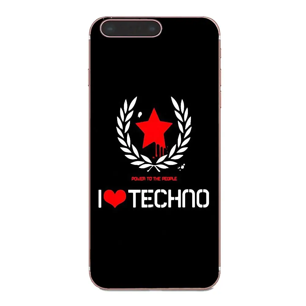 Мягкий принт Капа I Love Techno Для Сяо mi 3 4 4C 4i 5 5S 5X6 6X A1 Max x 2 Примечание 4|Чехлы-накладки|