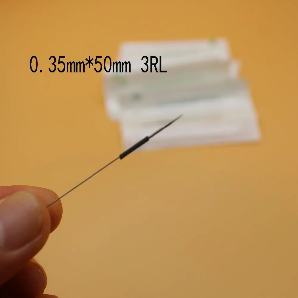 

500pcs/box 0.35mm*50mm 3RL Sterilized Disposable Traditional Makeup Eyebrow Tattoo Needles For Permanent Makeup Machines