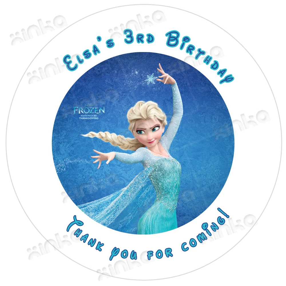 100pcs Frozen Birthday labels, Personalized text, Happy Birthday Labels, Frozen Party Decoration,frozen birthday party favors