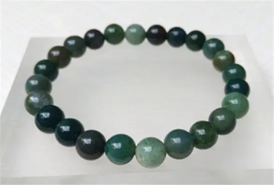 

NEW 100% NATURAL BEAUTIFUL GREEN AGATE BEAD BRACELET 8.5MM a 5.19
