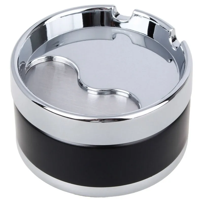 

Portable cigar accessories metal ashtray rotating cover fully enclosed removable cleaning station smokeless car ashtray c