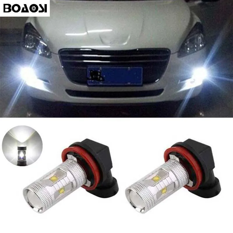 BOAOSI 2x H11 H8 Bulbs Reflector Mirror Design For Fog Lights For