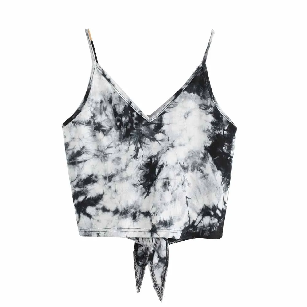 

Women Printed Crop Top Short Crop Vests 2019 Summer Beach Vacation V Neck Slim Fit Sexy Camis Tops #RN