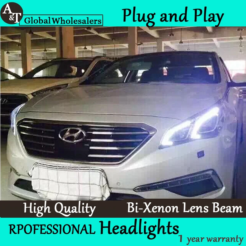 A&T Car Styling for Hyundai New Sonata Headlights 2011 2016 LED