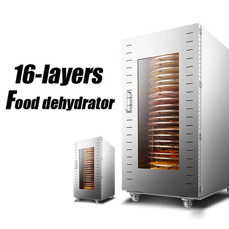 

16-layer Commercial Food Dehydrator Stainless Steel Dried Fruit Machine Meat Dryer Food Dehydrated Machine 1500w 1pc