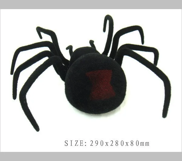 Electronic pet Remote Control Simulation tarantula Eyes Shine smart black Spider 4Ch Halloween RC Tricky Prank Scary Toy gift 4
