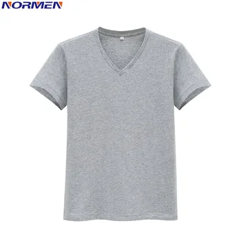 

NORMEN Men's Fashion V-Neck T-Shirt 3 Pack Slim Fit Undershirt Short Sleeve Cotton Casual Tops Tees Shirts Men TShirt Man Summer