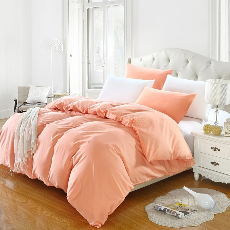 

1Pcs 100% Pure cotton Duvet Cover Pure color quilt cover Single Double Queen King comforter cover Bedding Free shipping