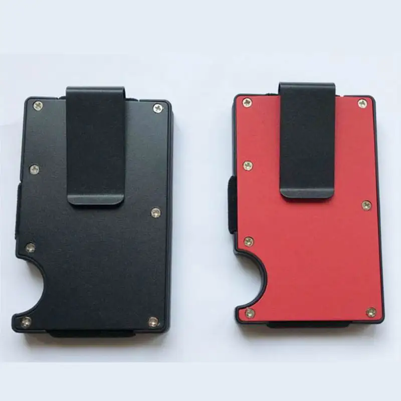 

50 PCS New 2019 Popular Fashion Slim Metal Card Clip Business RFID Blocking Solid Money & Card Holder Case