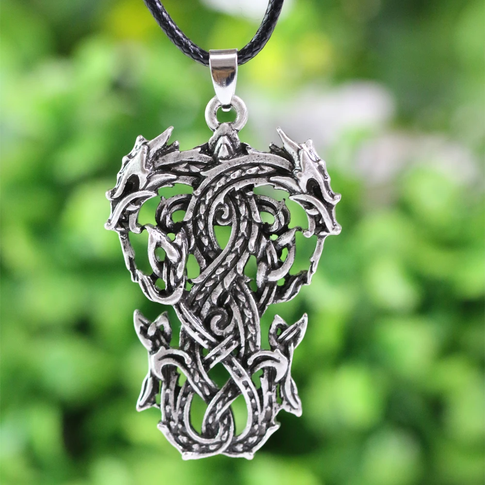 LANG HONG 1pcs Viking pendant Necklace Nordic The Ringerike Double