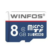 Winfos реальные Ёмкость высокое Скорость Class 10 MicroSD карты 8 ГБ/16 ГБ/32 ГБ/64 ГБ, карта памяти, мини-карта флэш памяти TF/SD карты для телефонов и планшетов