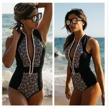 Дизайн Бикини Пляжные Женственная Дамская обувь ретро чувственный довольно печати молнии купальник красивый внешний вид Купальники для малышек купальники