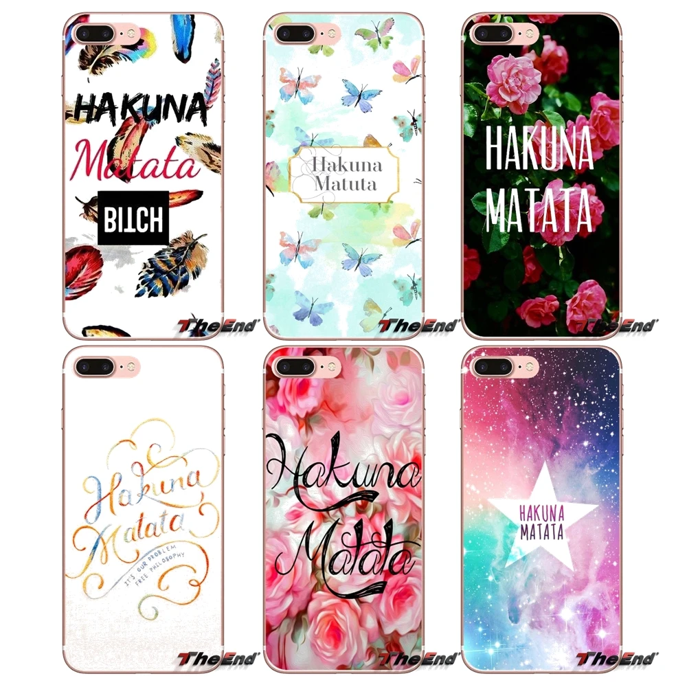 Для Samsung Galaxy S2 S3 S4 S5 MINI S6 S7 edge S8 S9 Plus Note 2 3 4 5 8 Coque Fundas мягкие прозрачные чехлы Hakuna Matata |