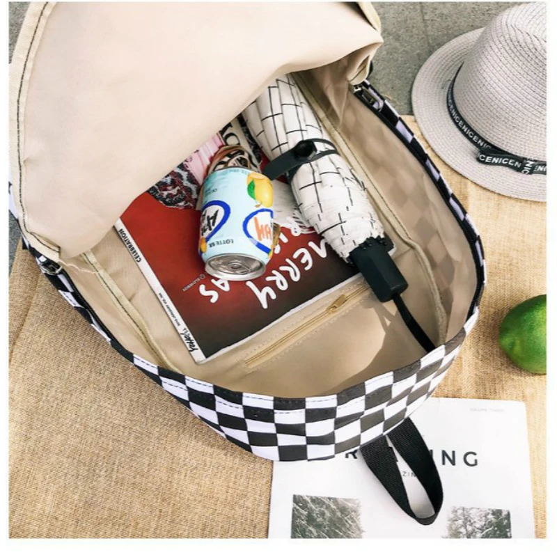 GOUSTER 2019 الساخن بيع النساء الرجال للجنسين شعرية ظهره جديد الاتجاه الشطرنج مراهق حقيبة مدرسية الأزواج عودة حزمة السفر حقيبة