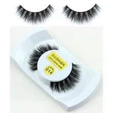 3D Модные Густой крест натуральный накладные ресницы серо-коричневого цвета волос ручной работы ресницы Косметика, красота, инструменты расширение 014