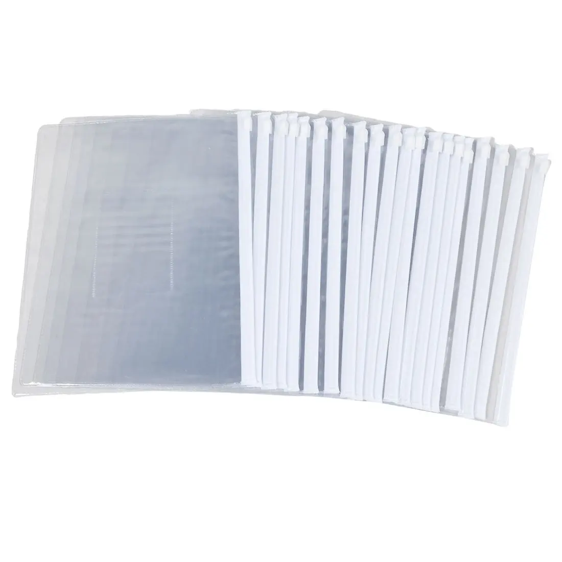 White Clear Size A5 Paper Slider Zip Closure Folders Files Bags 20 Pcs R SODIAL 