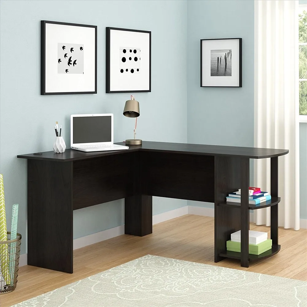 Wood L Shaped Computer Desk Home Office Laptop Pc Table 2