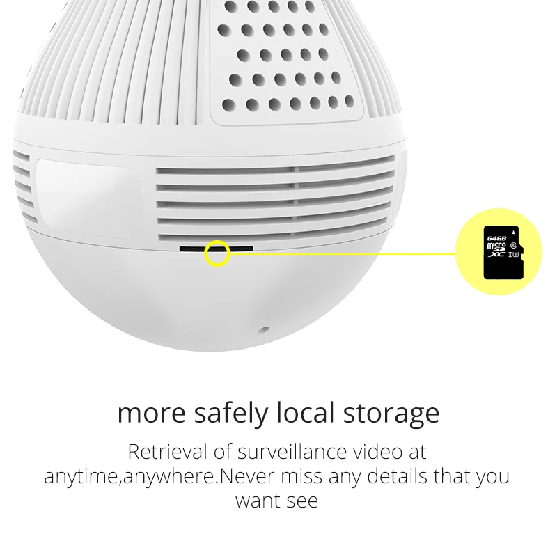 ATFMI Q1 960P WiFi Wireless IP Camera With Fisheye Lens 360 Degree Panoramic For Remote Home Security System Moniton Detection