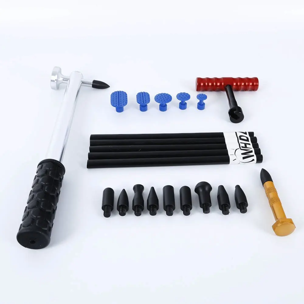 

PDR Tool Dent Hammer with Aluminum Tap Down & T-handle Glue Puller Tab for Paintless Dent Repair